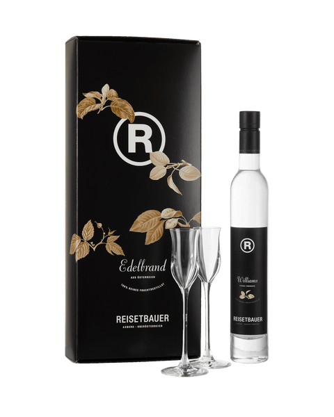 Geschenkkarton für 0,35l Flasche mit 2 Gläser
